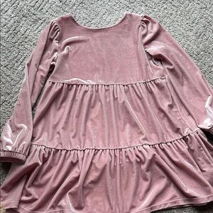 Pink Velvet Long Sleeve Dress